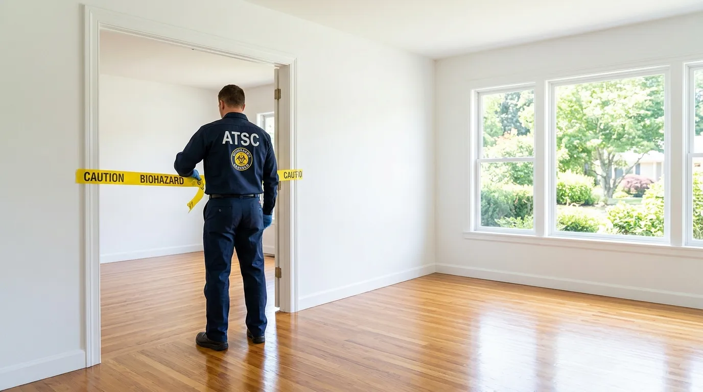 Certified biohazard cleanup crew performing Decomposition Cleanup in Lawrenceville